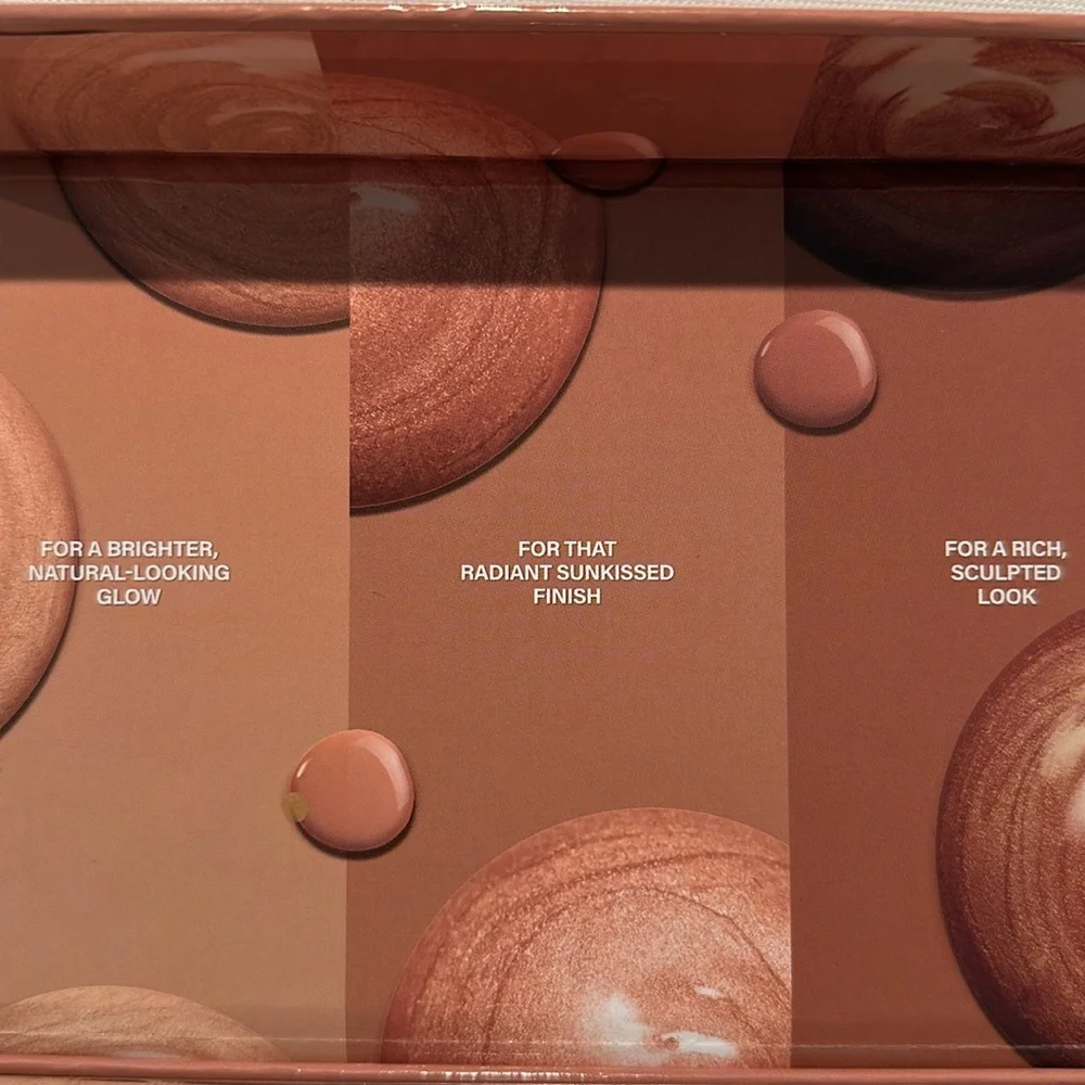 Glow Drops Bronzer Trio for a brighter, Radiant Sculpted Look.